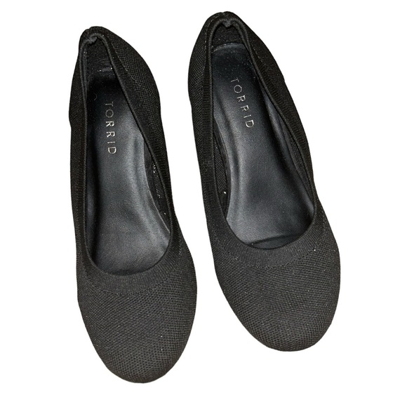 Torrid black Stretch Knit Pump 7.5 wide width shoes block heel - Picture 2 of 7